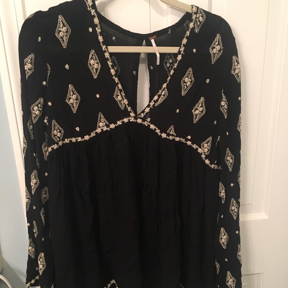 Free People diamond embroidered top